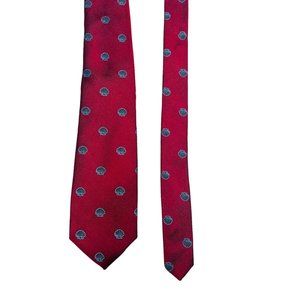 Christian Dior 100% Silk Men's Tie Burgundy With Seashell Design 3" Width